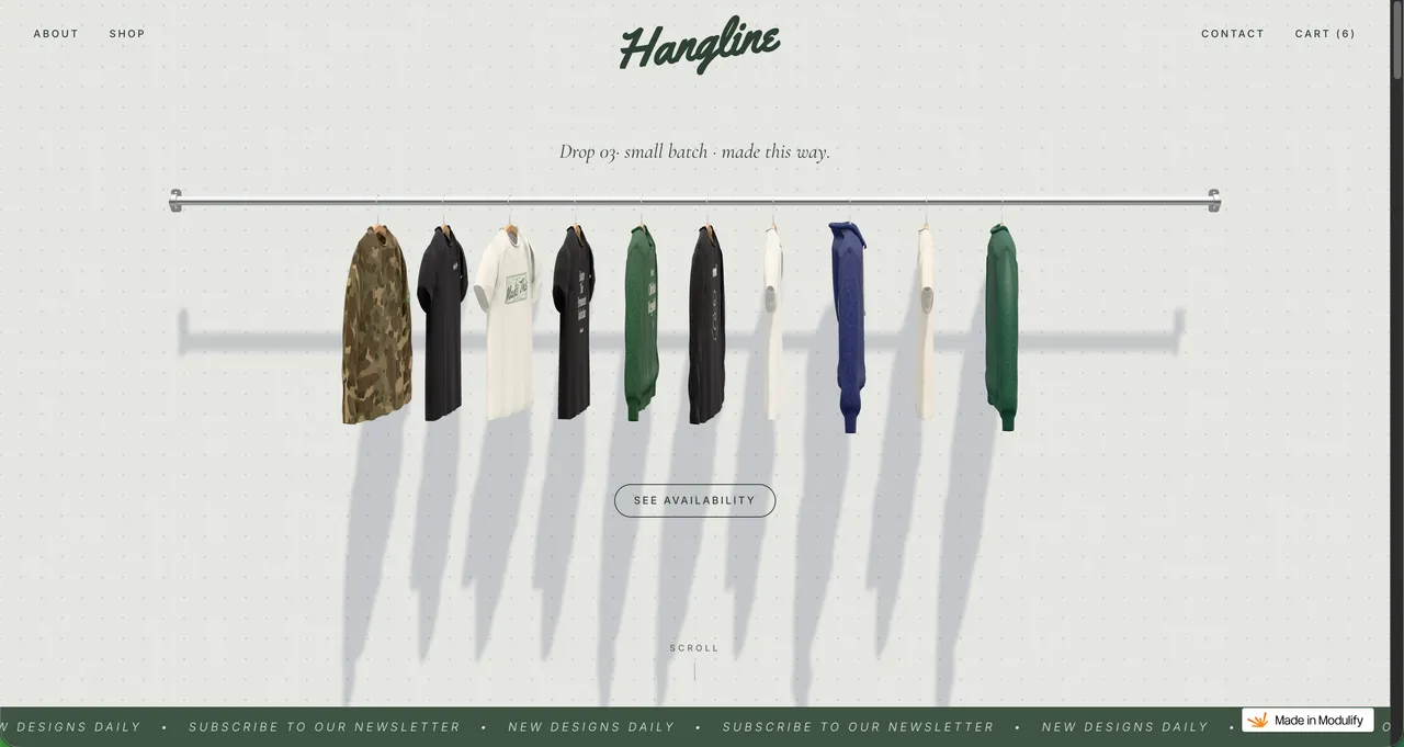 Hangline template preview