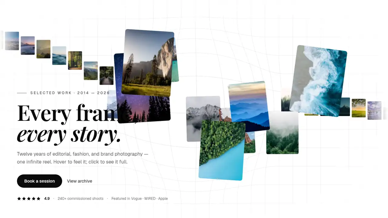 Portfolio Photographer template preview