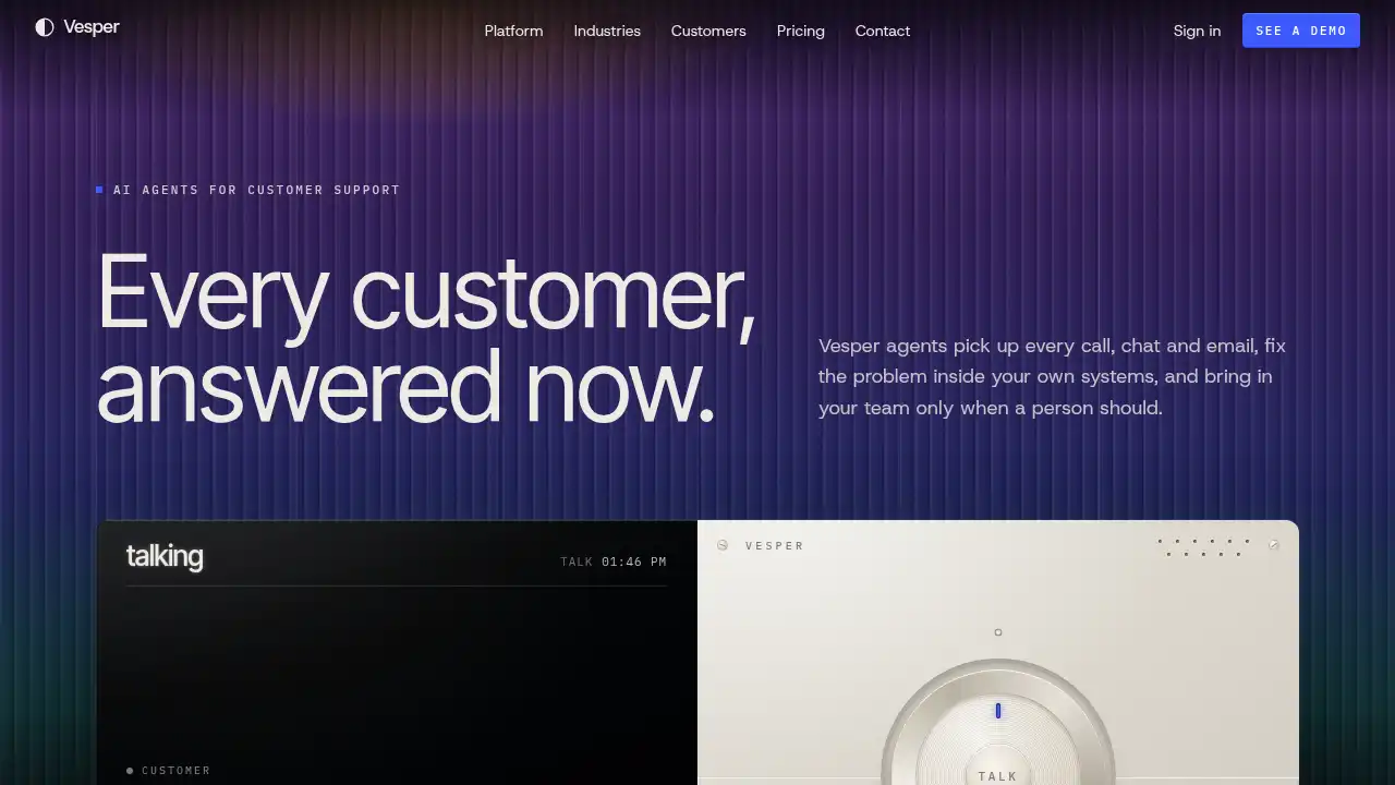 Vesper template preview
