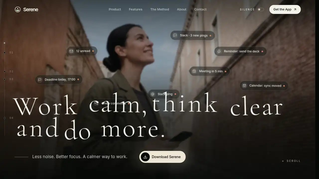 Serene template preview